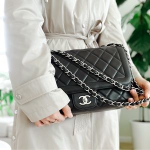 Chanel 
Lambskin quilted large coco rider flap black